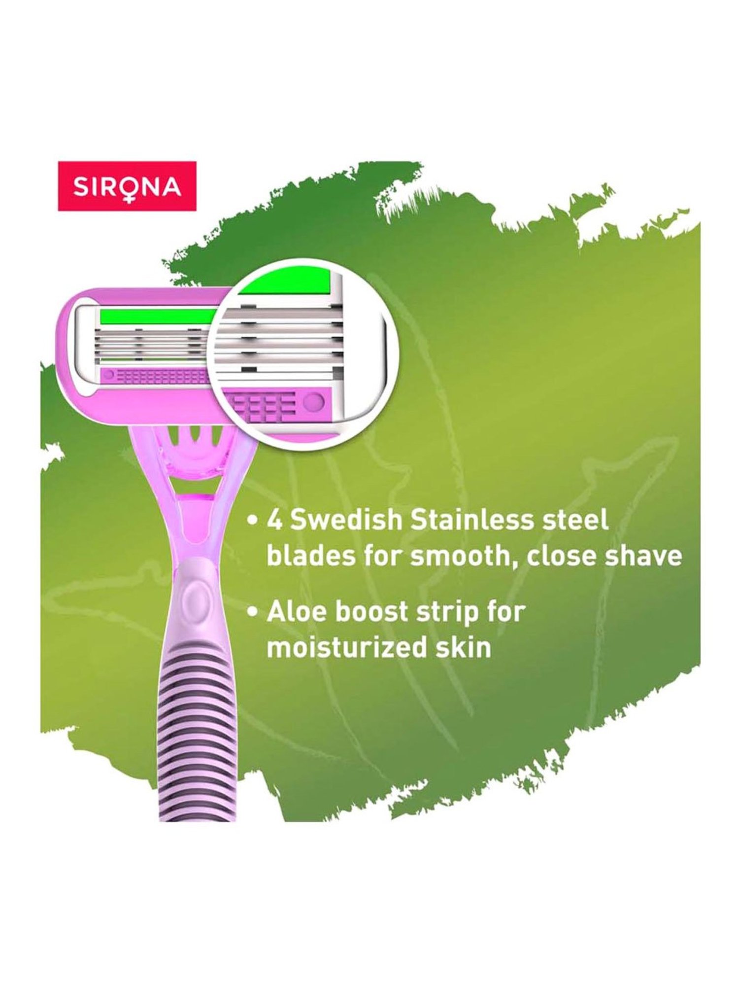 Sirona Reusable Eyebrow and Face Razor - 3 Pcs with Reusable Hair Removal Razor - 1 Pcs