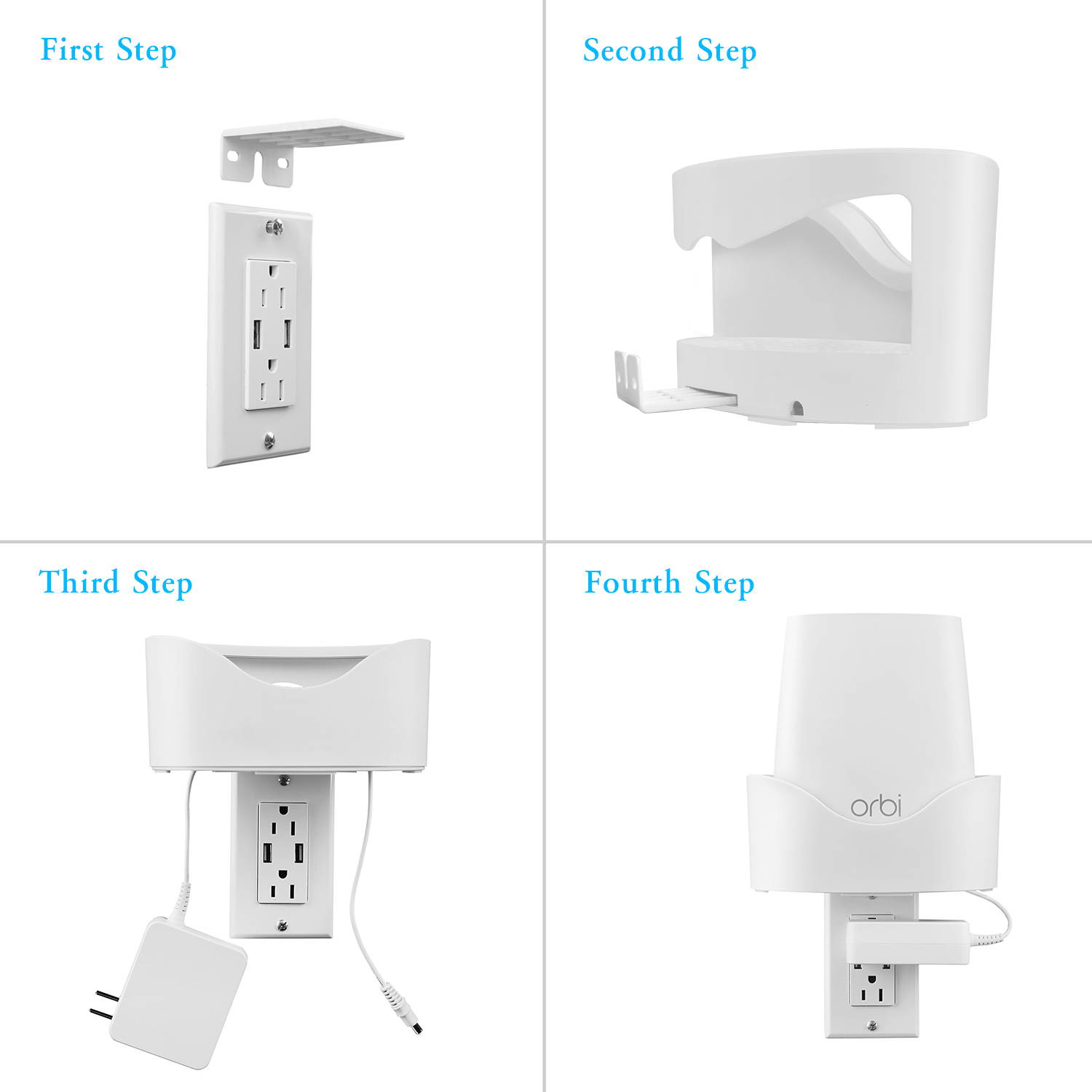 STANSTAR Wall Mount for NETGEAR ORBI AC2200(RBK23) Whole Home Mesh WiFi System,Sturdy Bracket Holder with Space Saving ORBI Router Wall Holder Without Messy Wires(2 Pack)