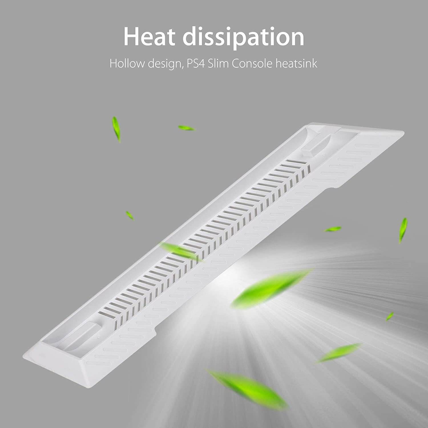 ROME CARE PS4 Slim Stand, PS4 Slim Vertical Stand for Playstation 4 Slim Console Cooling-White