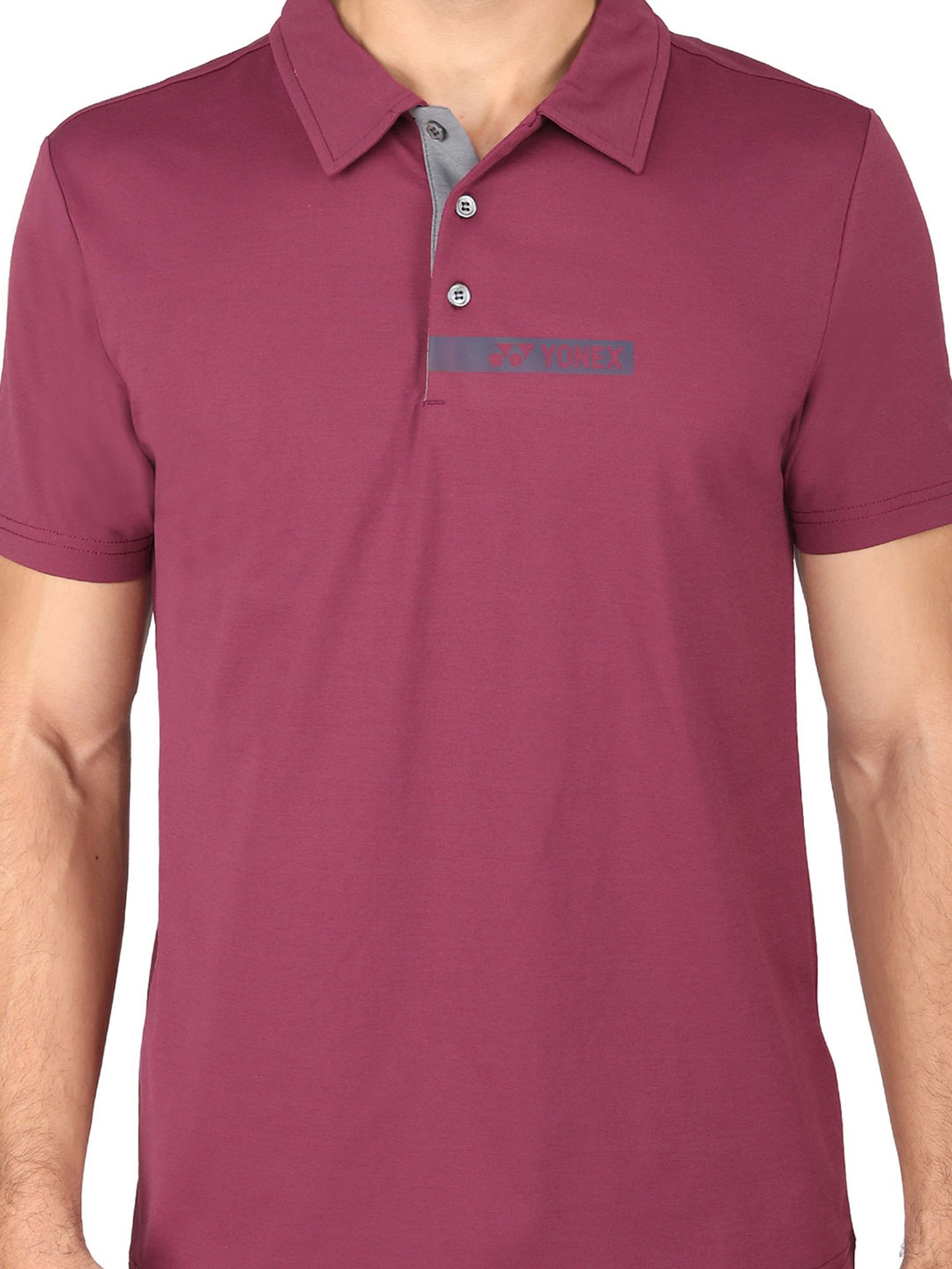 Yonex Grape Wine Regular Fit Badminton Polo T-Shirt