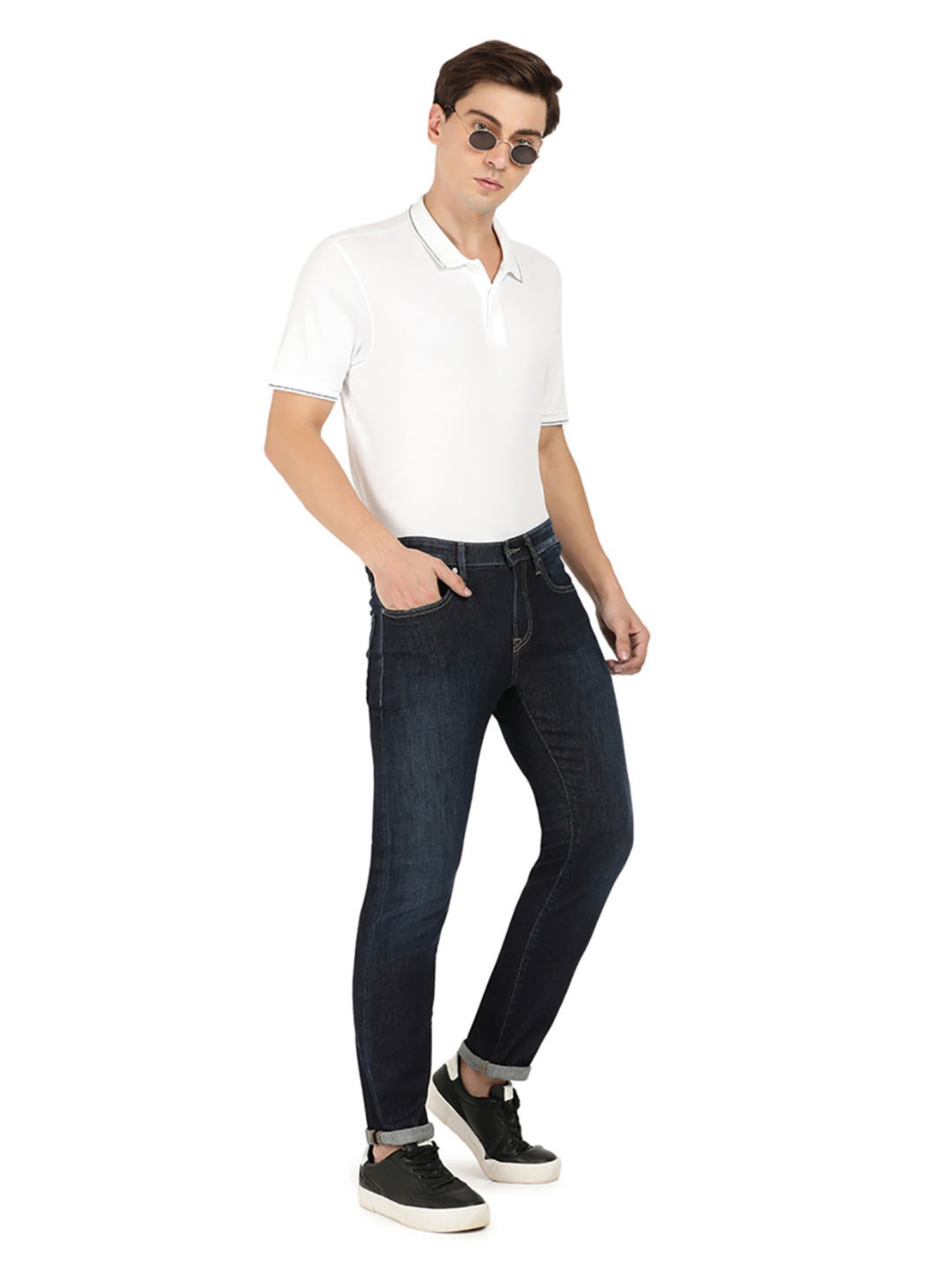 EVERBLUE Blue Comfort Slim Midrise Stretchable Jeans