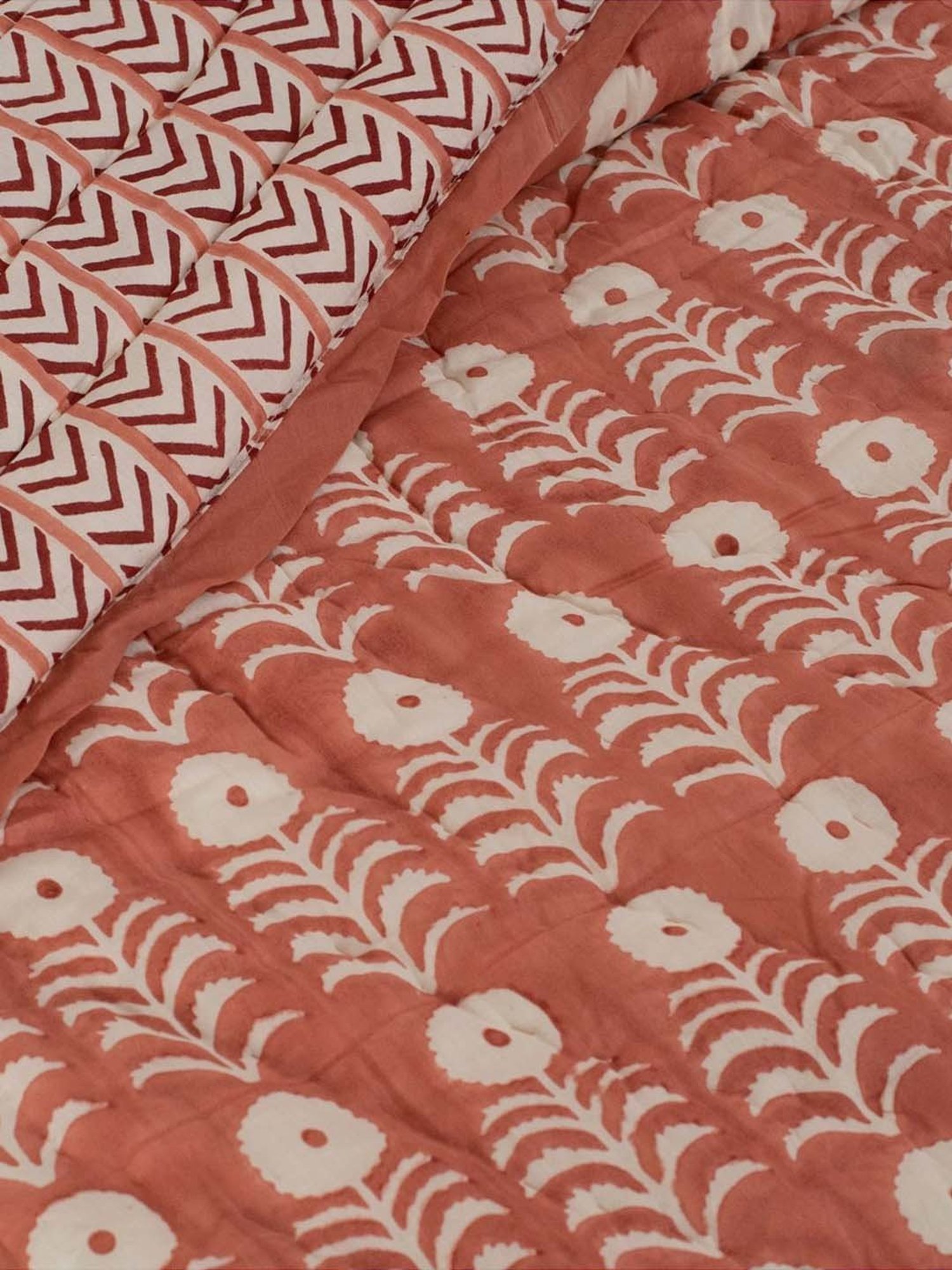 Maspar Vincent Green & Blue Cotton 120 TC Reversible Quilt - Set of 1