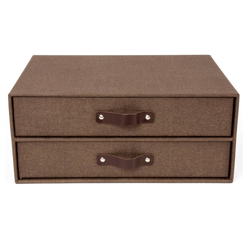 Birger 2 Drawer Canvas File Box Dark Brown - Bigso Box of Sweden