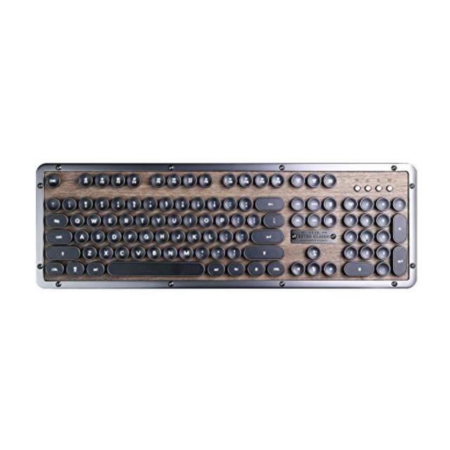 Azio Keyboard MK-RETRO-W-01B-US Bluetooth Retro Classic Mechanical Keyboard Elwood Retail