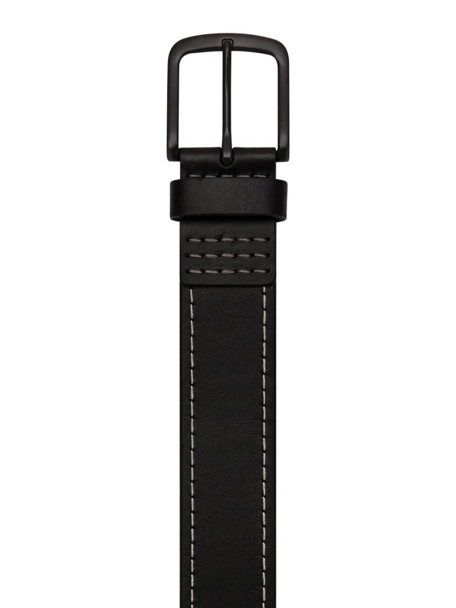 Fossil Julian Black Leather Solid Waist Belt