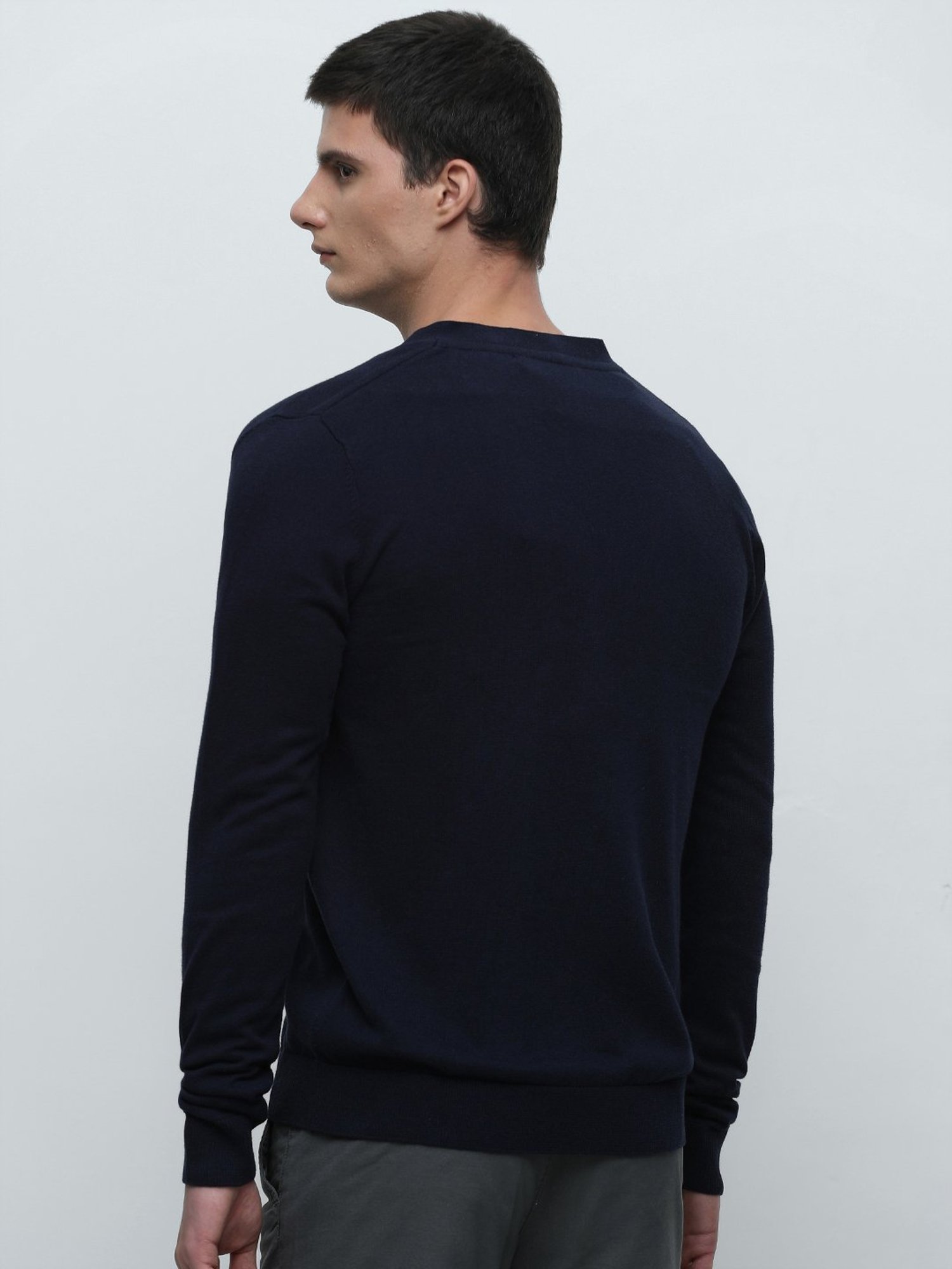SELECTED HOMME Navy Regular Fit Cotton Cardigan