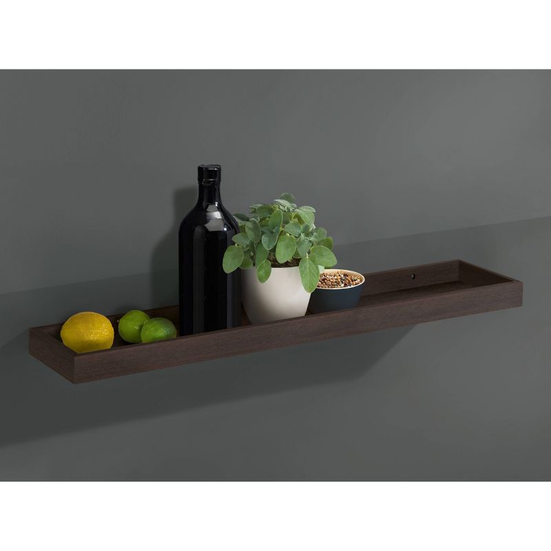 38" Soloman Wooden Shelf with Metal Brackets Brown - Kate & Laurel All Things Decor