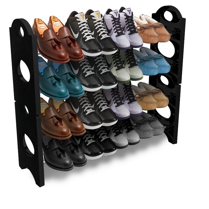 Sorbus Shoe Rack - Black/Silver