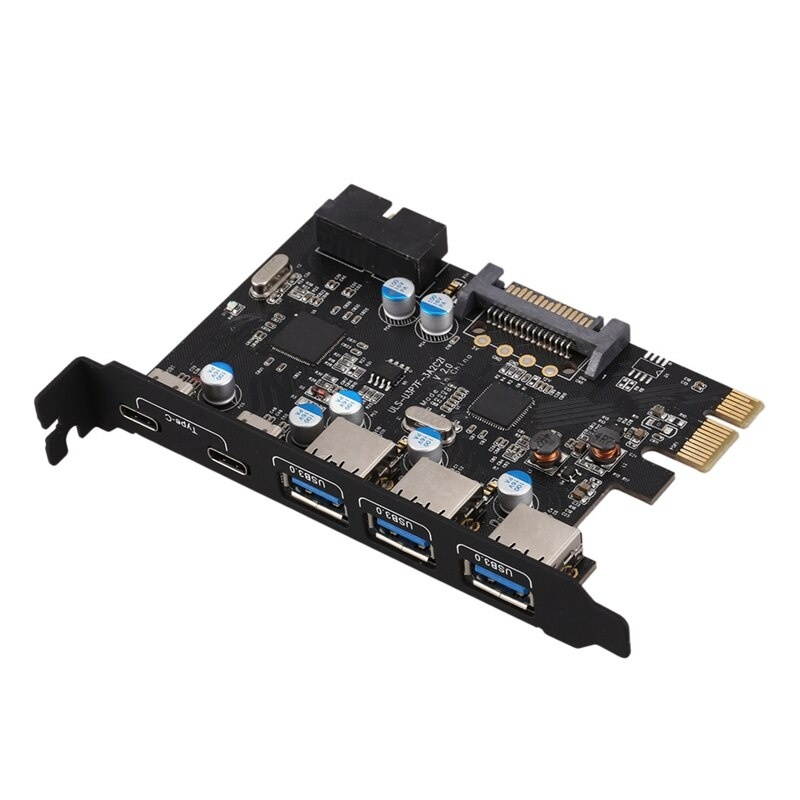 1 Set 7-Port Pci Expansion Card , Expand Three USB 3.0 a Ports & 1 Set RGB Gaming Mouse Pad LED Lighting Computer Mat