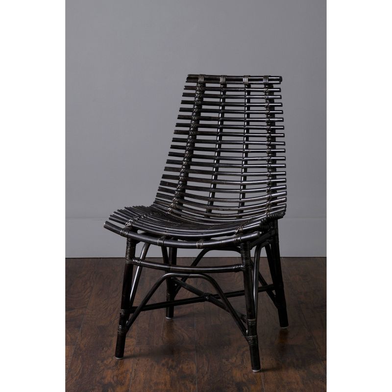 Chandler Rattan Square Dining Chair Antique Black - East at Main