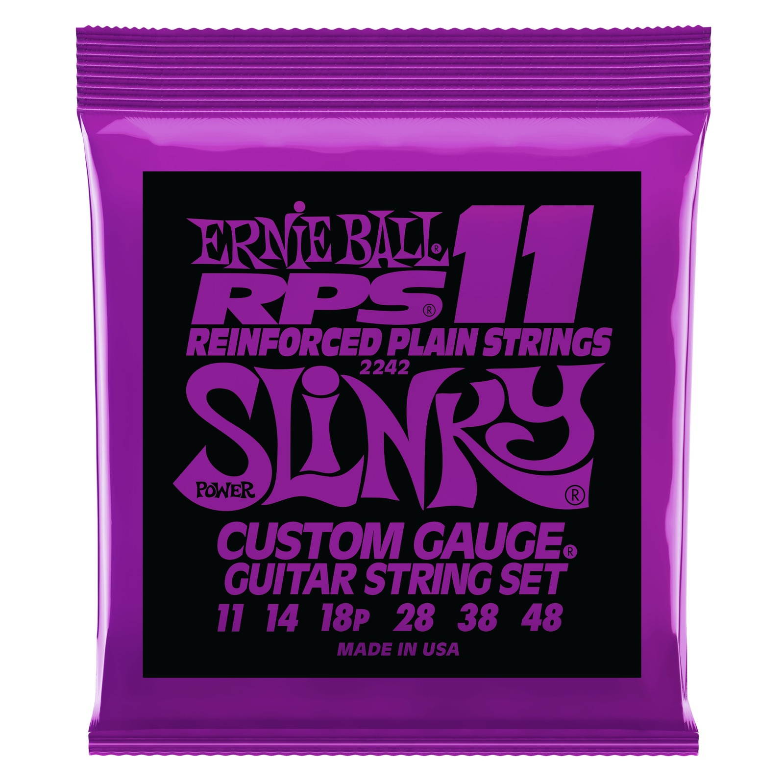6 PACK Ernie Ball RPS Power Slinky Electric Guitar Strings, Custom Gauge