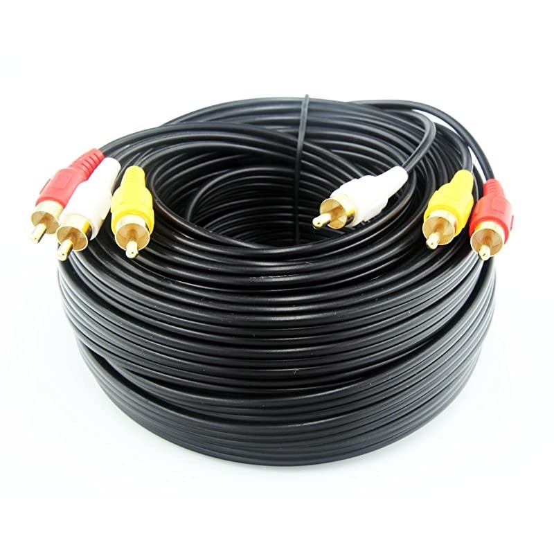 Video CableComposite Cord 100 ft RCA to RCA MMx3AV Cable for TVDVDVCD etd