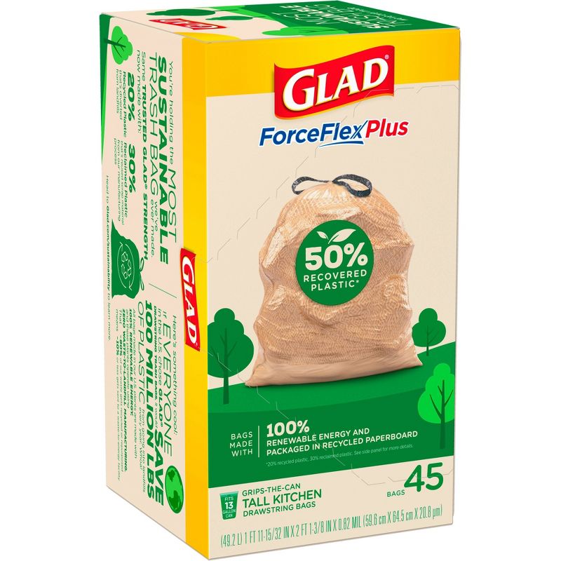 GreenPolly Drawstring Recycling Trash Bags - 13 Gallon - 20ct