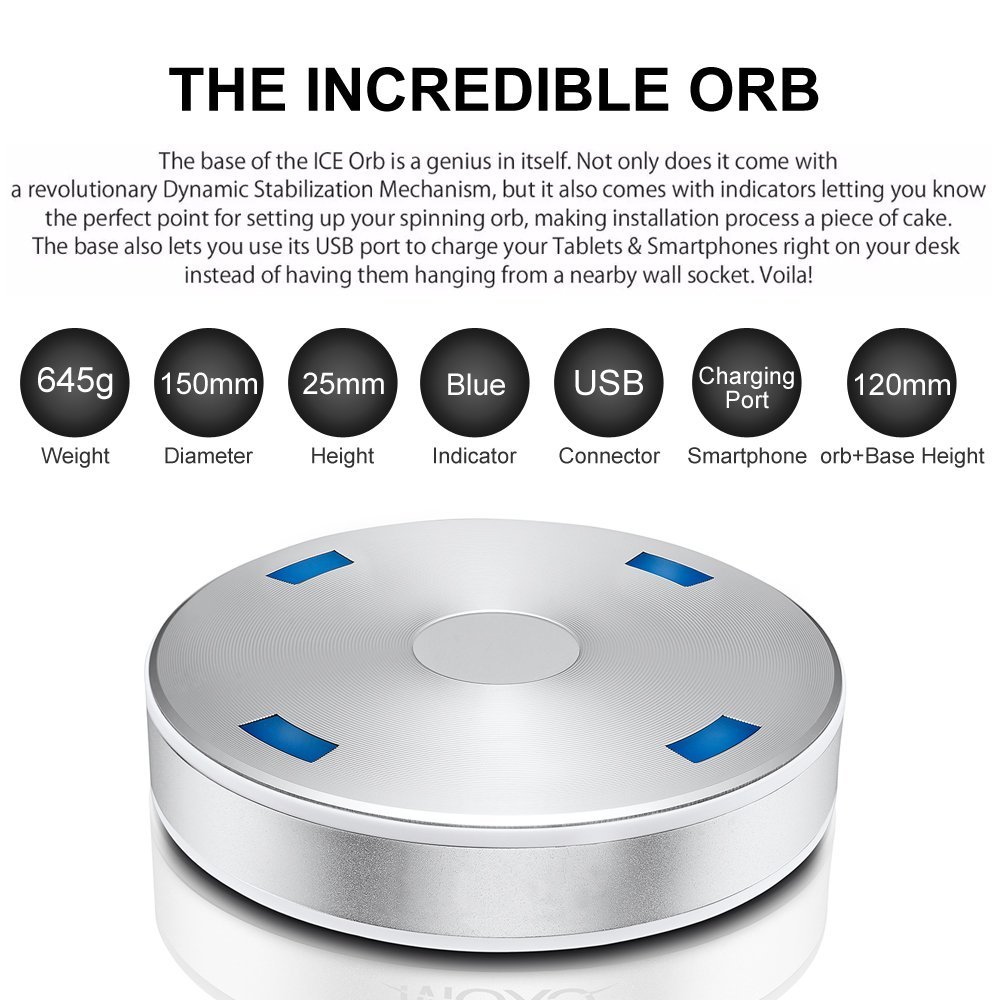 Levitating Bluetooth Speaker, Portable Wireless Magnetic Floating Rotating NFC Function Speaker for iPhone 6 6S Plus 5S 5 5C 4S iPad Air Mini Pro Samsung S6 Edge S5 S4, HTC Tablets PC-White