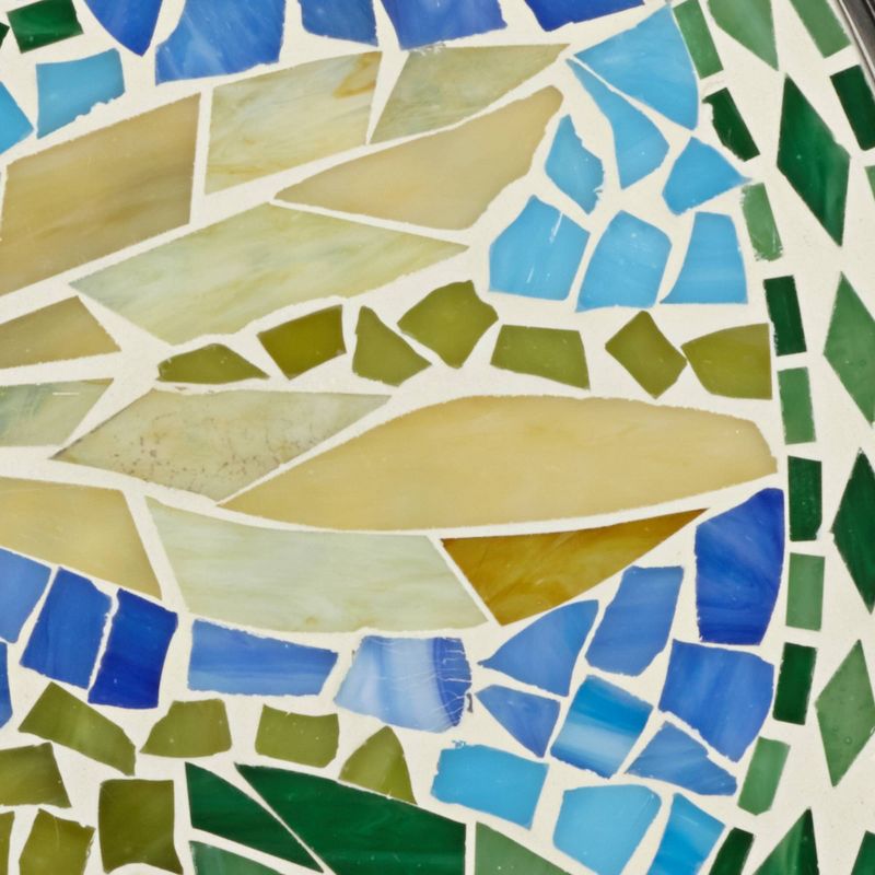 Teal Island Designs Dragonfly Mosaic Black Iron Outdoor Accent Table