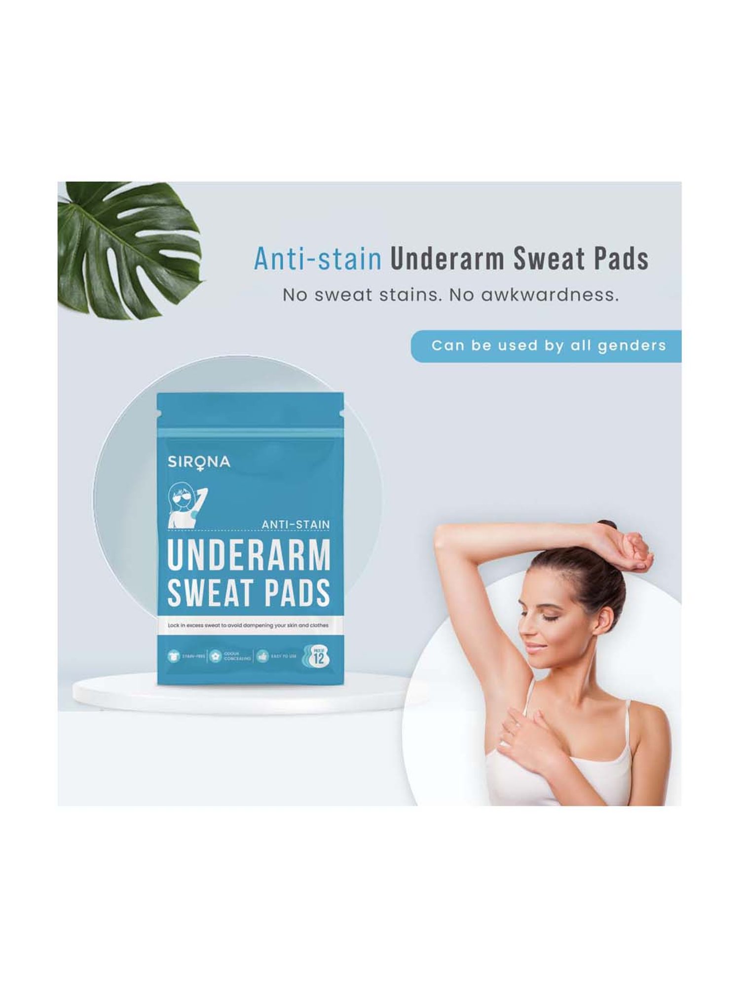 Sirona Anti Stain Underarm Sweat Pads - 36 Pads