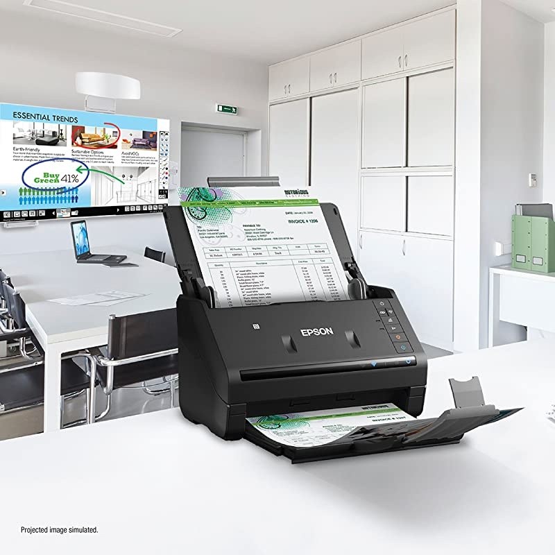 Workforce ES-500WR Wireless Color Receipt & Document Scanner for PC and Mac, Auto Document Feeder (ADF), Black