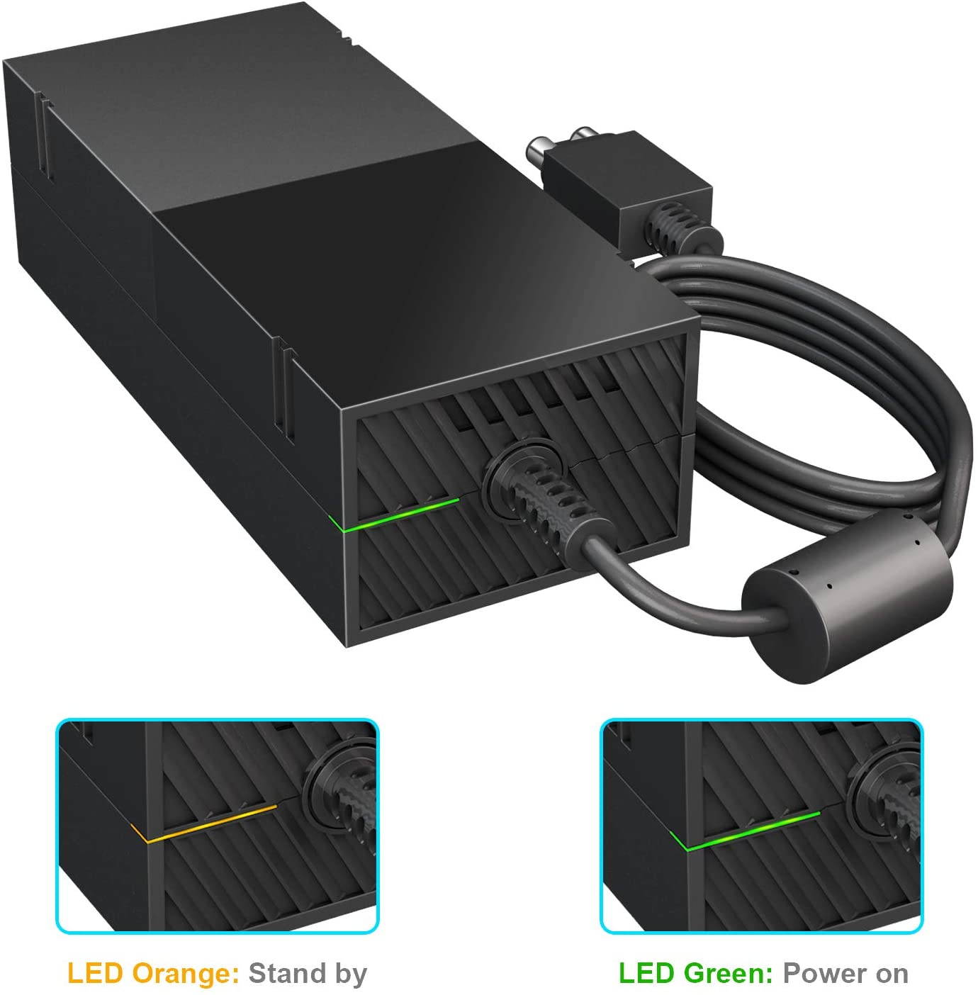 Xbox one power brick with cable, [upgraded version] UK or AC adapter replacement charger is suitable for Xbox One console with 110-220 V voltage  US Plug