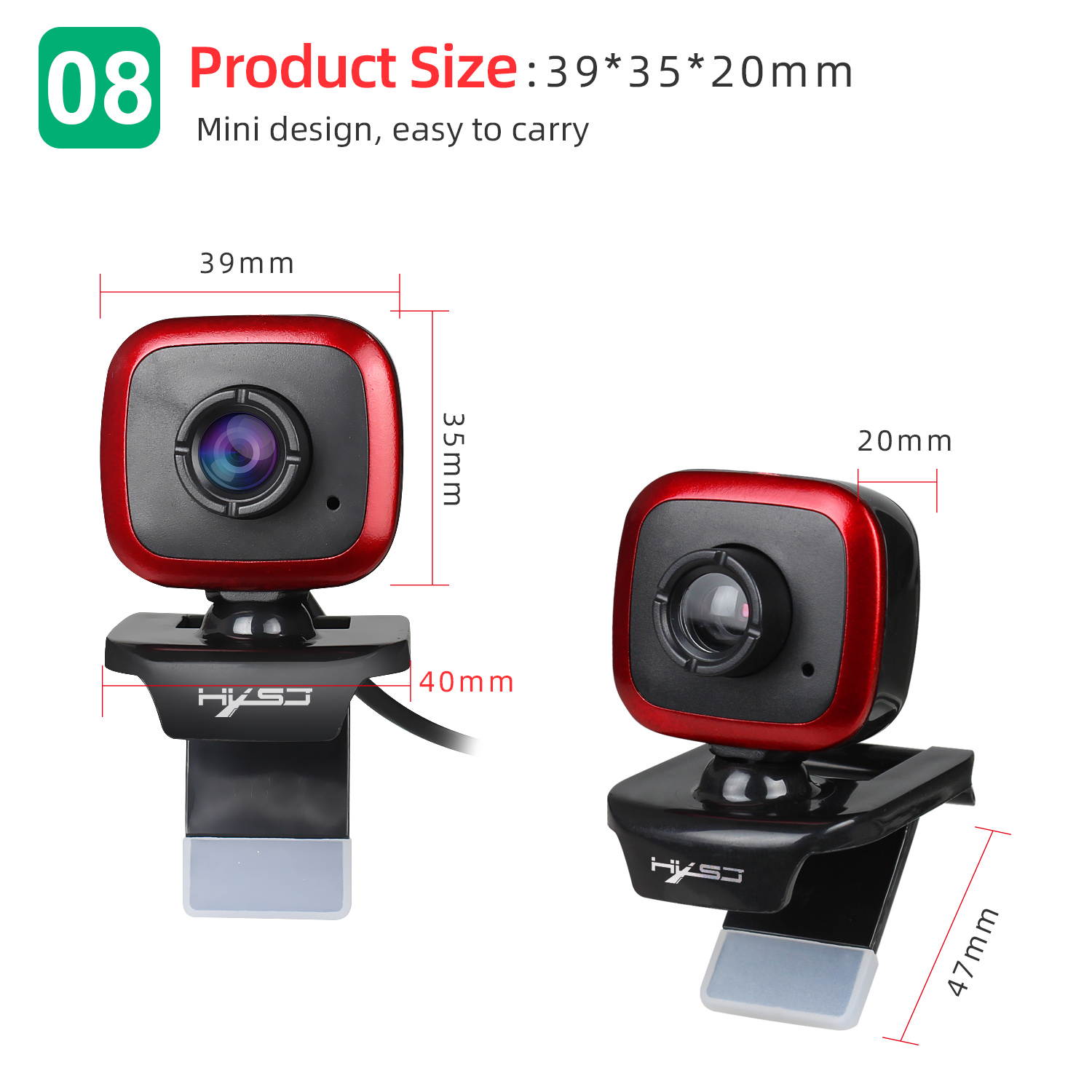 HXSJ A849 480P Full HD Computer Camera for PC, Webcam with Microphone, 360 Degree Rotation Computer Camera Highly Compatible with Win10/8/8.1/7/XP Linux Mac