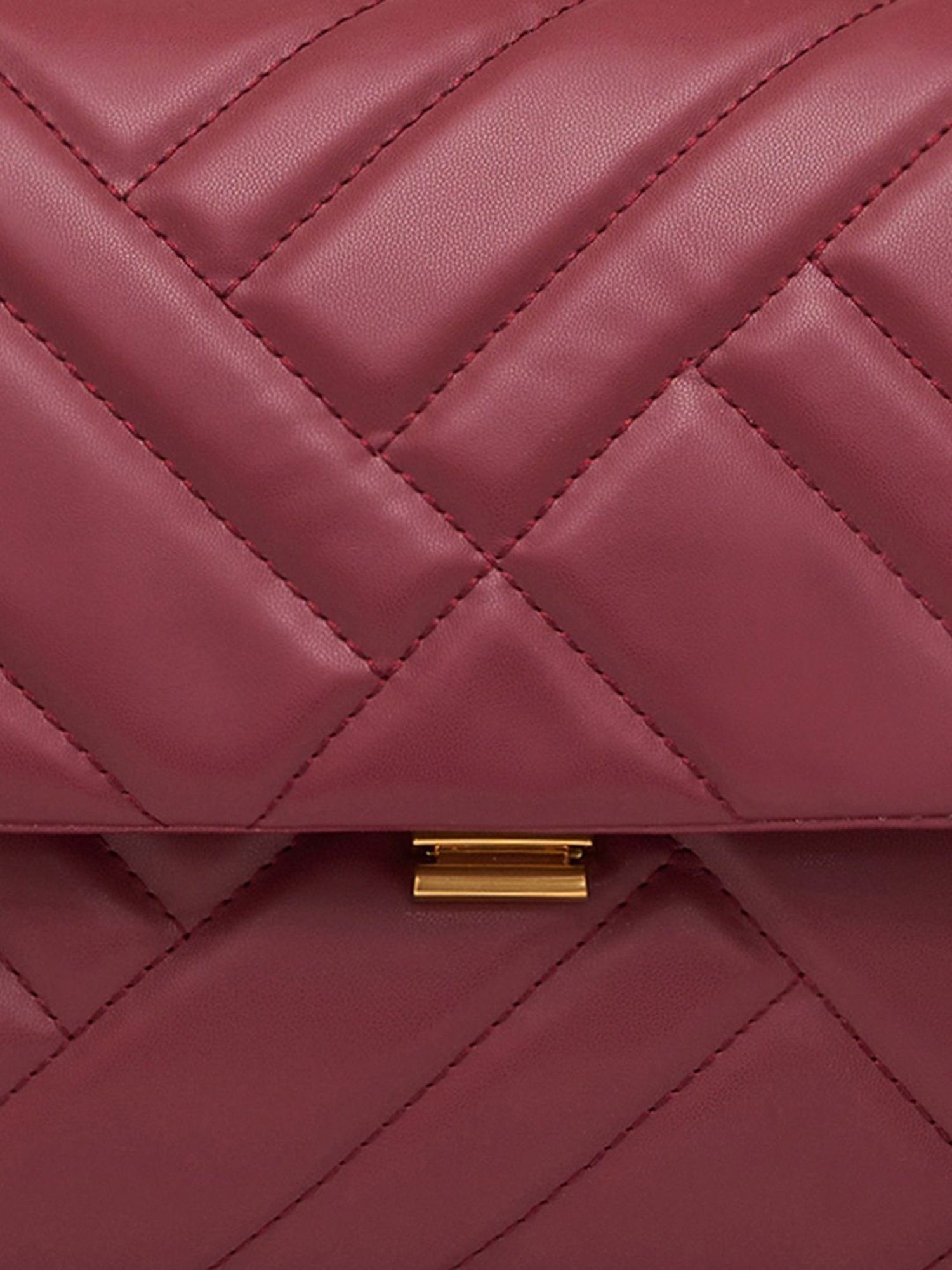Miraggio Alicia Wine Medium Quilted Shoulder Bag