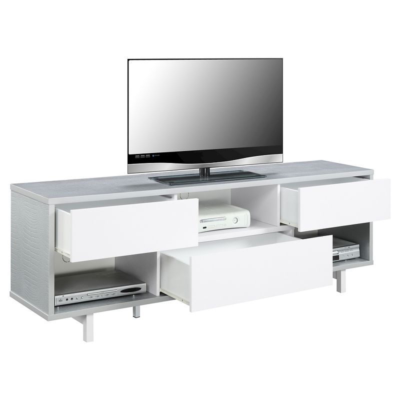 Newport Ventura 60 inch TV Stand Gray Faux Croc/White - Breighton Home