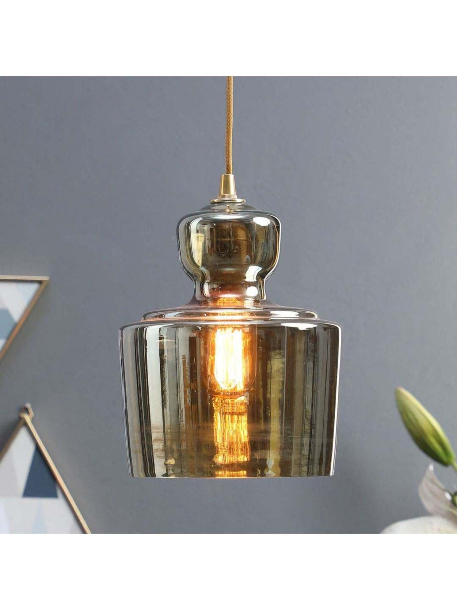 Kapoor E Illuminations Harper Marimore Golden Pendant Light - Set of 1