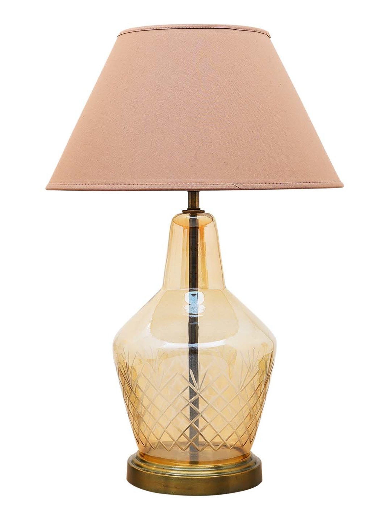 Kapoor E Illuminations 'Lolita' Light Brown & Amber Glass Table Lamp - Set of 1