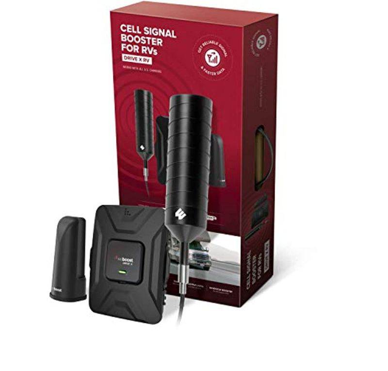 weBoost Drive X RV (471410) Cell Phone Signal Booster | U.S. Company | All U.S. Carriers - Verizon, AT and T, T-Mobile, Sprint  and  More | FCC Approved, RV  and  Motorhome Moving + Stationar (471410)