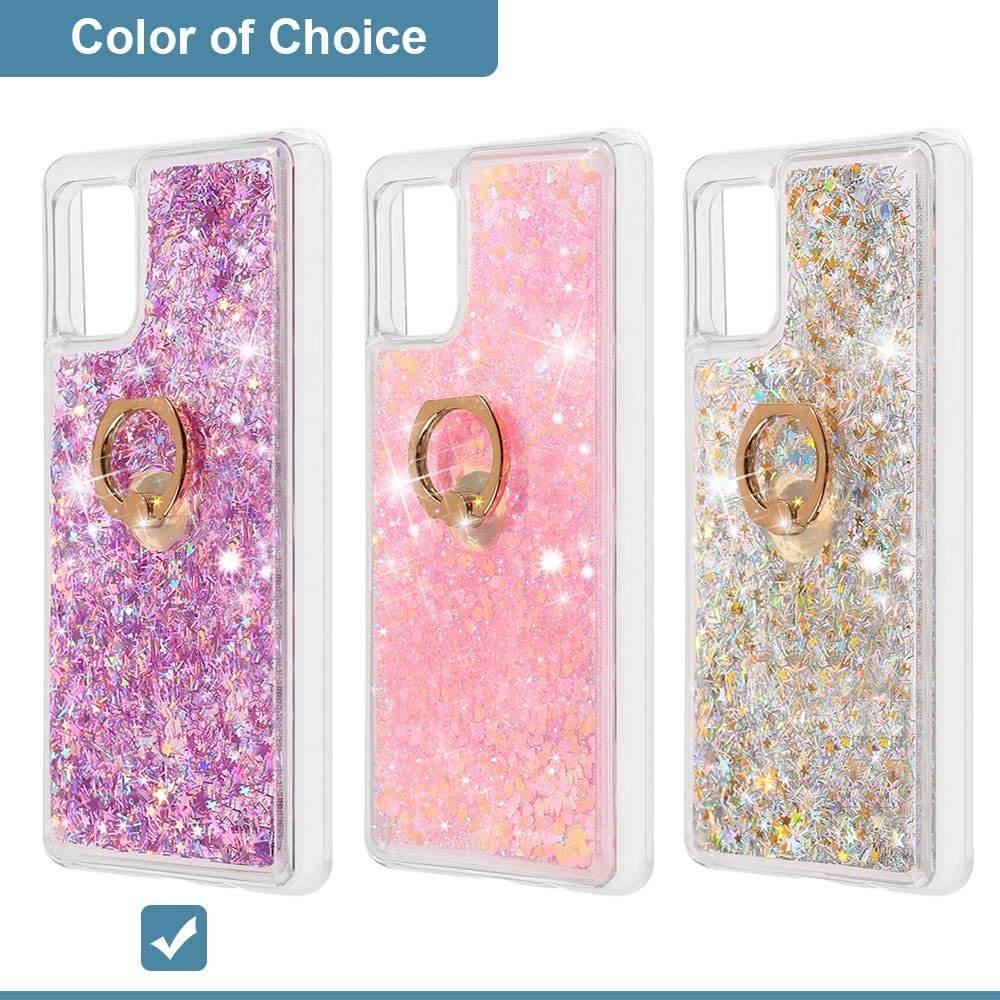 REDShield Waterfall Ring Liquid Sparkling Quicksand TPU CASE for Samsung Galaxy A71 5G - Pink/Purple