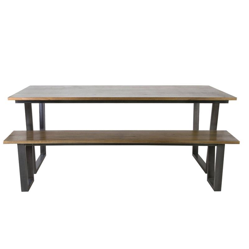 Thompson Dining Table with Metal Base Black - East at Main