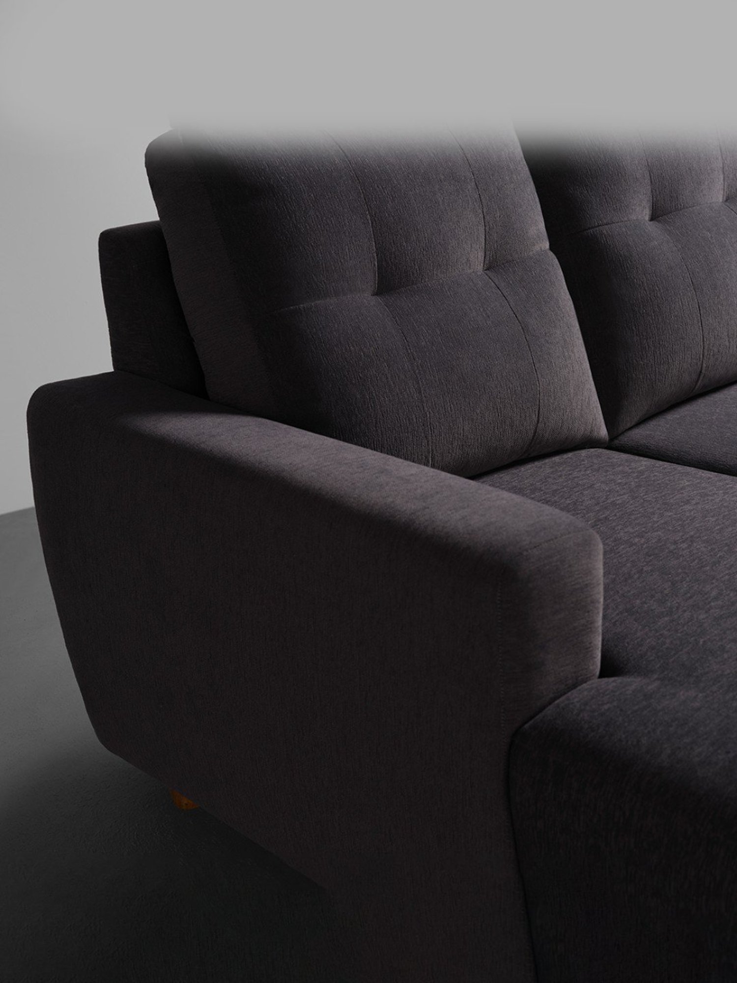 Sleepyhead Yolo Sesame Grey Fabric 3 Seater LHS L Shape Sofa Set