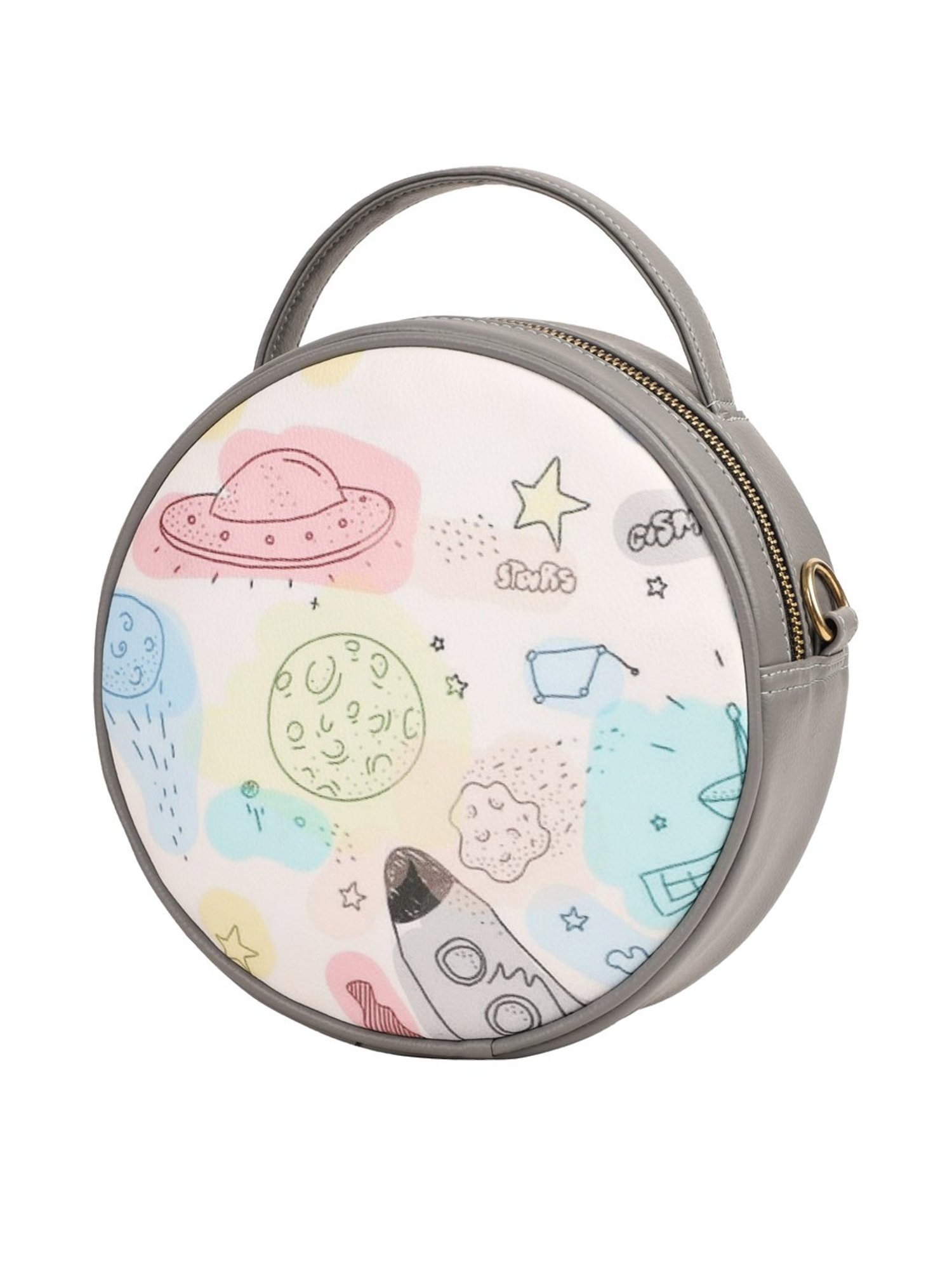 Bagsy Malone Grey Printed Medium Handbag