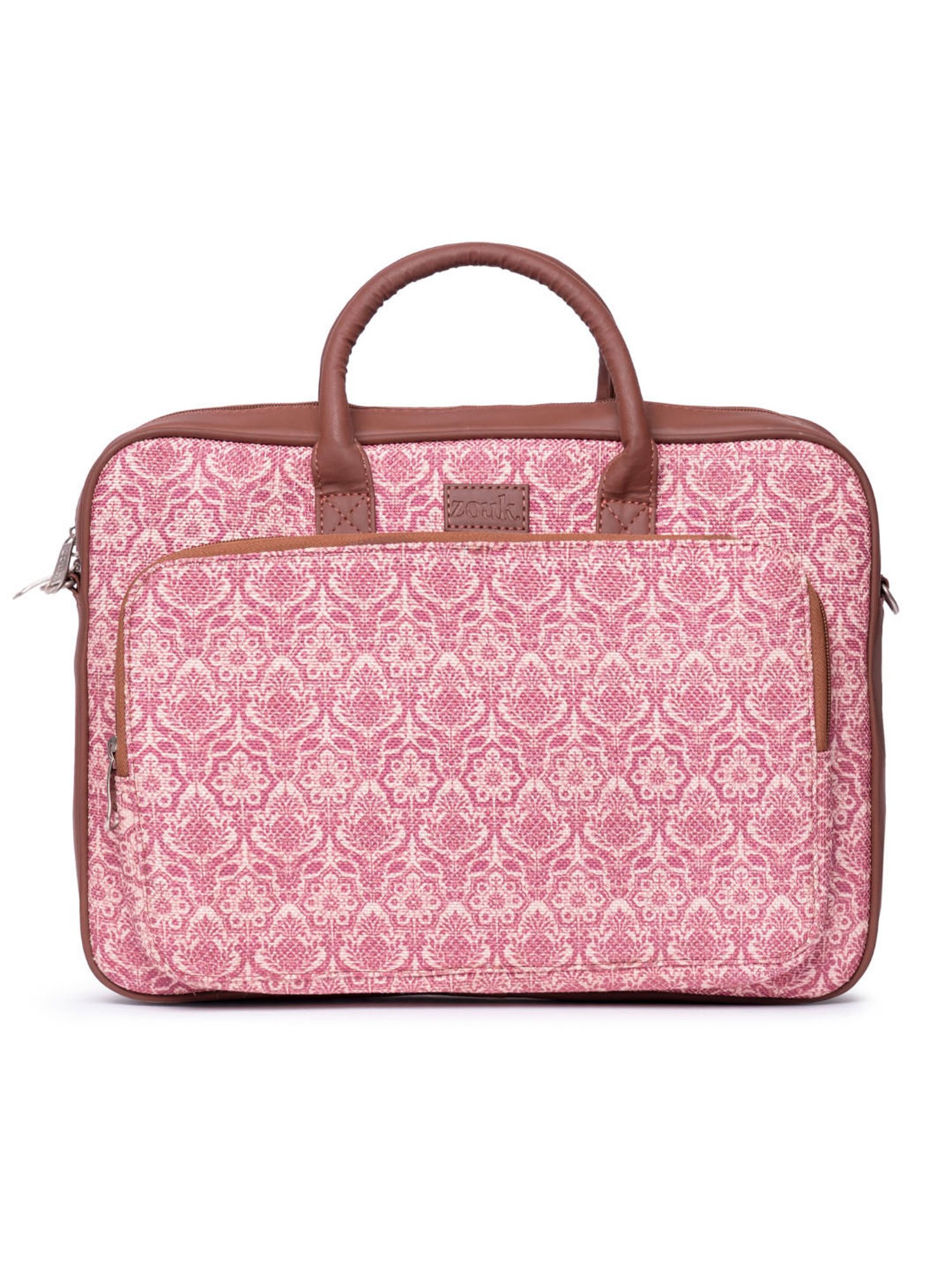 ZOUK Madurai Blossoms Pink Printed Laptop Messenger Bag