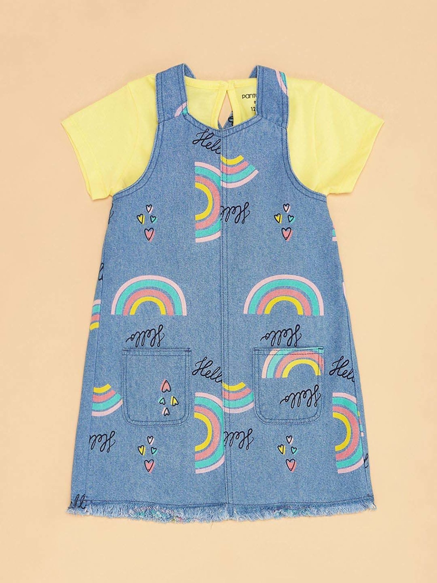 Mothercare Kids White & Yellow Cotton Printed Top Set