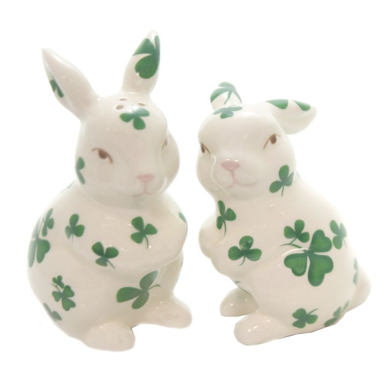 Tabletop 3.75" Shamrock Bunnies Salt/Pepper St Particks Clover Cosmos Gifts Corp.  -  Salt And Pepper Shaker Sets