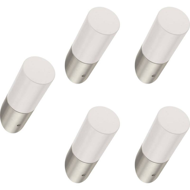 Franklin Brass 5pk 2.25" Modern Slant Decorative Hooks Nickel/Pure White