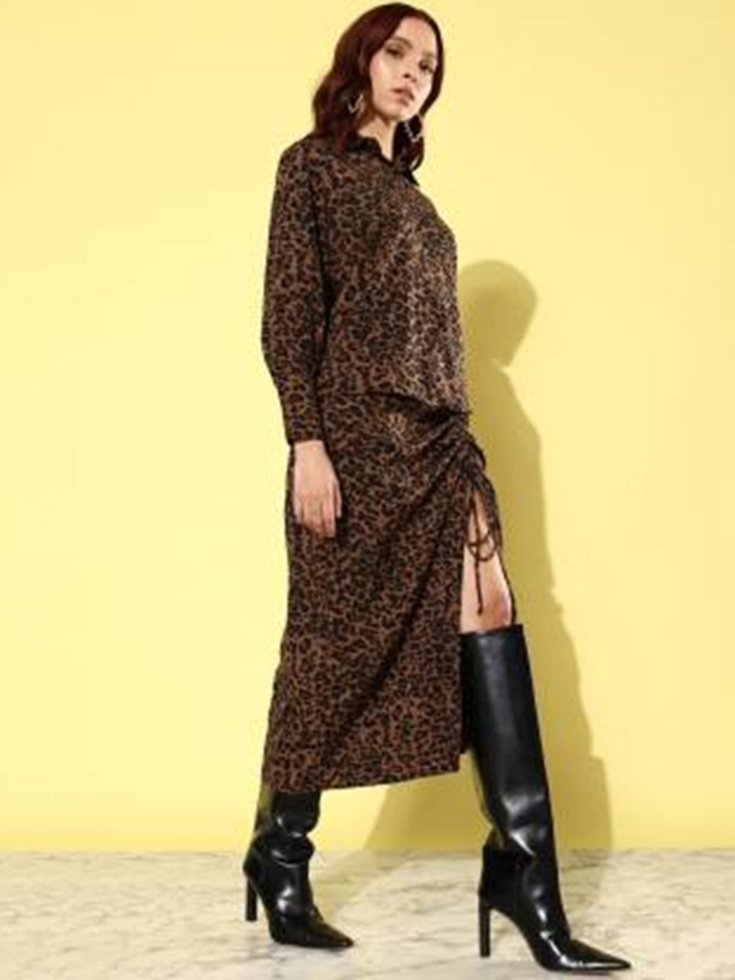 Anvi Be Yourself Brown Animal Print Shirt