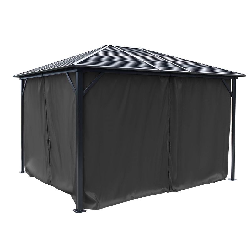 12'x10'x9' Galvanized Steel Outdoor Hardtop Gazebo - Veikous