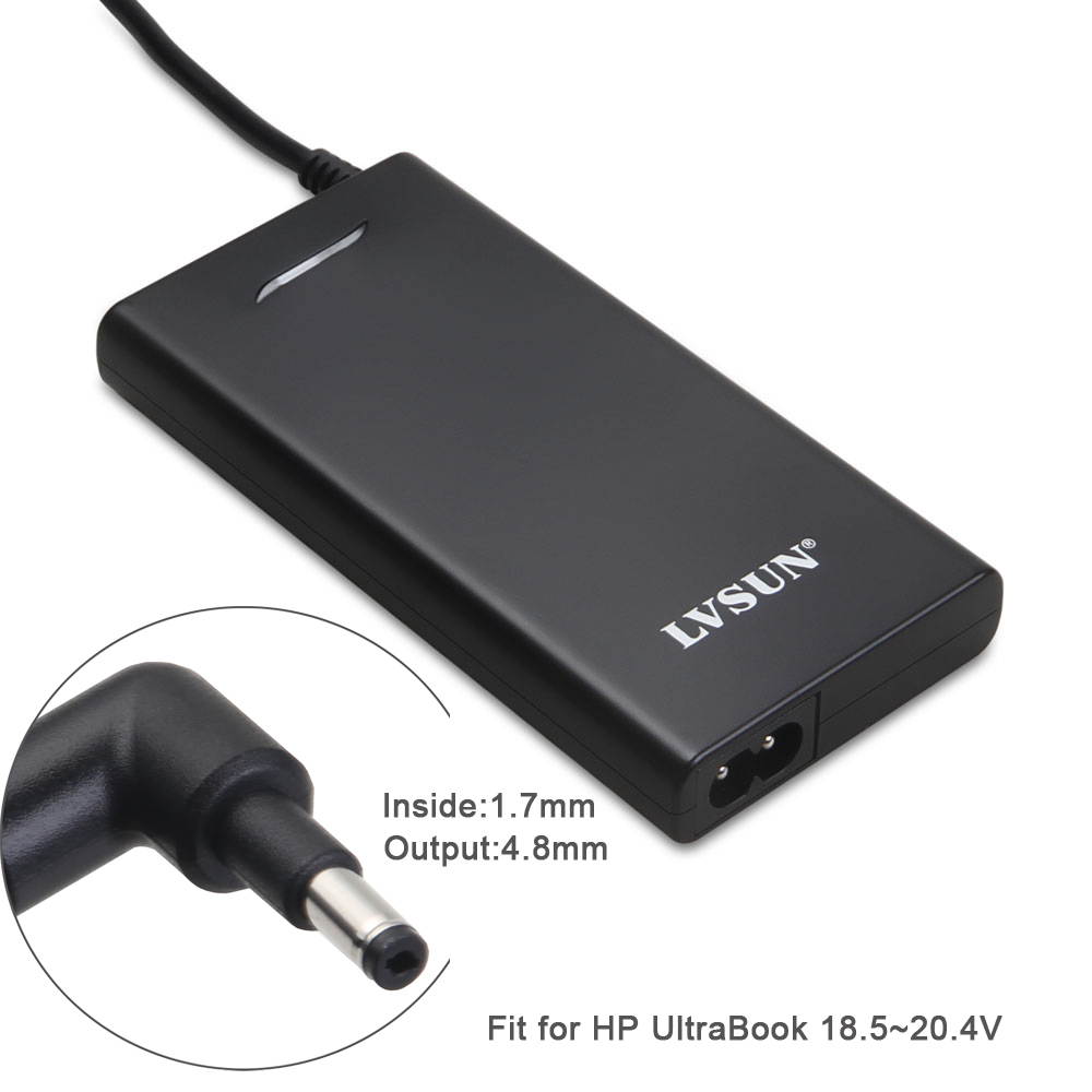 Lvsun 19.5v 3.33a 65w Replacement Ac Adapter for Hp Envy Sleekbook 6-1000 Series- Hp Envy Sleekbook Series- 100% Compatible with P/n: 693715-001,677770-001, 613149-003, Adp-65hb Fc. Etc