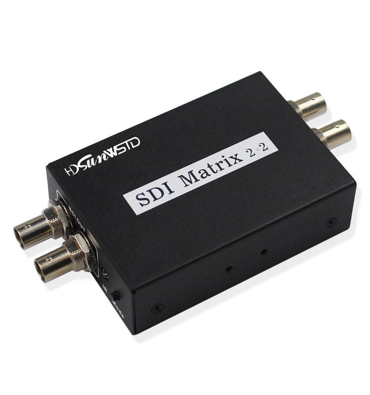 SDI Matrix 2X2 HD SD 3G SDI Video Switcher Converter Support 1080p for HDTV Monitor (2 in 2 Out)