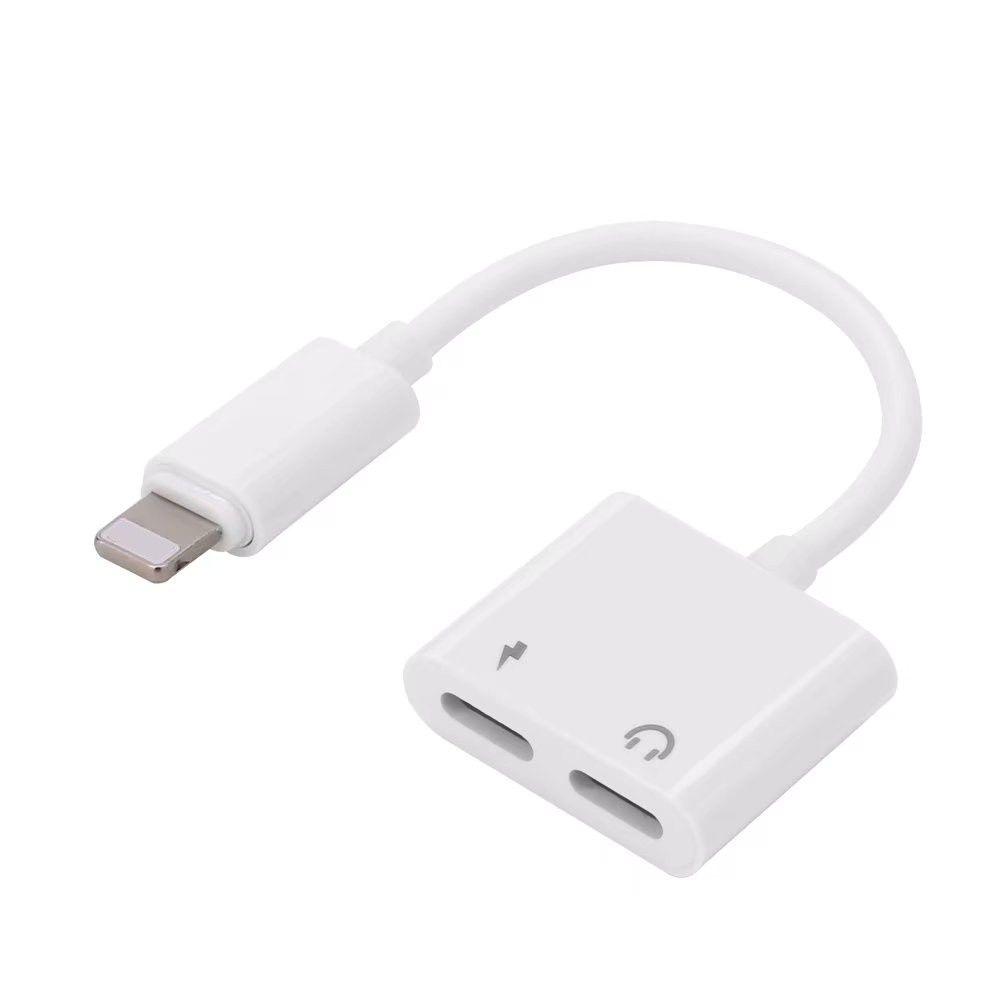 2 in 1 Lightning Audio Charging Adapter to Earphone AUX Cable for Listening Music Charging Converter For iPhone X 8 7 iPod iPad iOS Devices