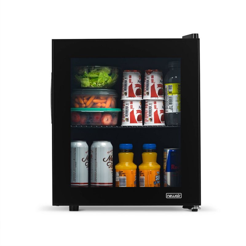 NewAir 60 Can Beverage Fridge with Glass Door - Black