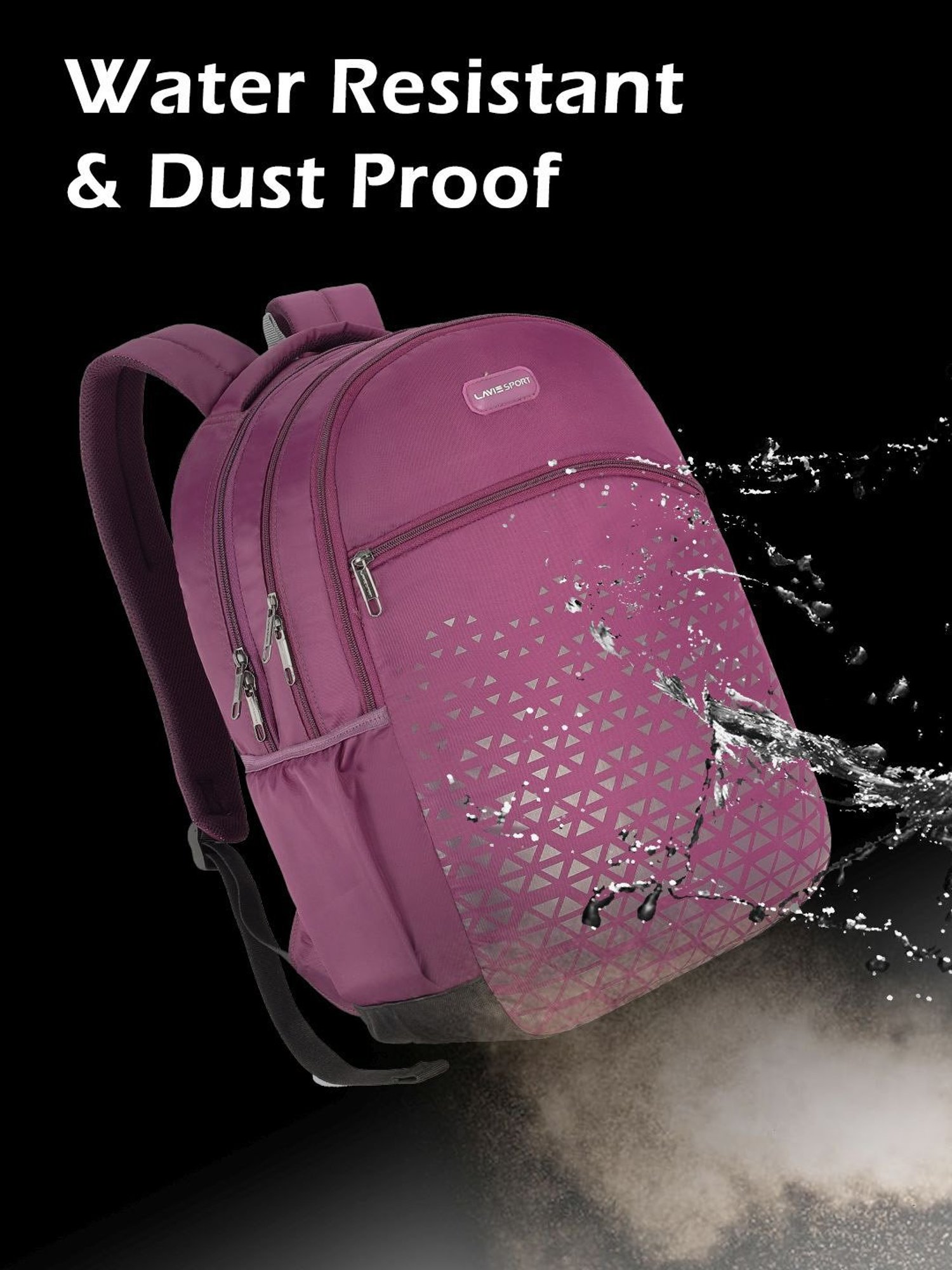 Lavie Sport Chrysolite 34L Laptop Backpack For Boys & Girls Unisex Bag for Men & Women (Purple)