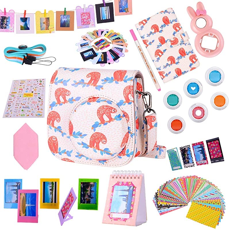 Instax Mini 9 Camera Accessories Bundles Compatible with Fujifilm Instax Mini 9 Mini 8 Mini 8+ Camera with Mini 9 Case,108 Photos Mini Photo Album,etc. (Ice Blue,14 Items)