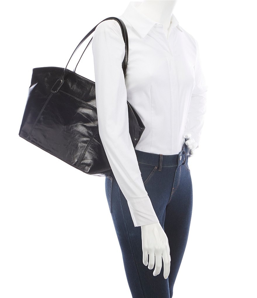 HOBO Patti Shoulder Zip Top Grain Leather Tote Bag
