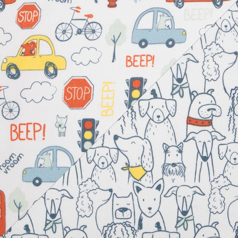 Sammy & Lou Transportation Pups Microfiber Crib Sheet - 2pk