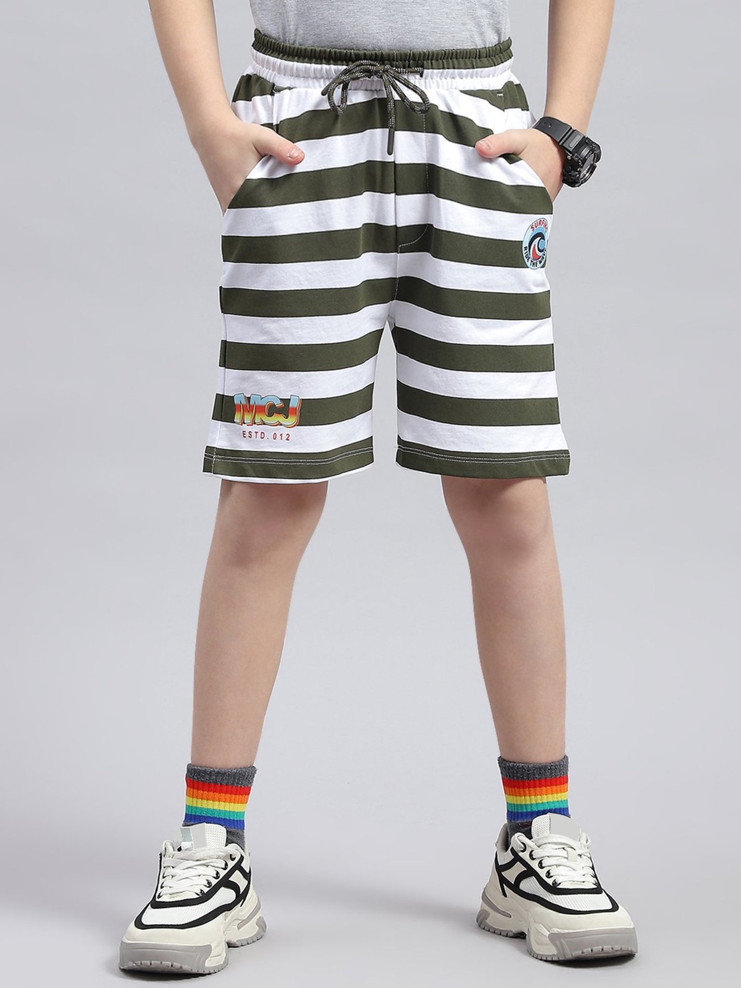 Gini & Jony Kids Brown Solid Bermudas