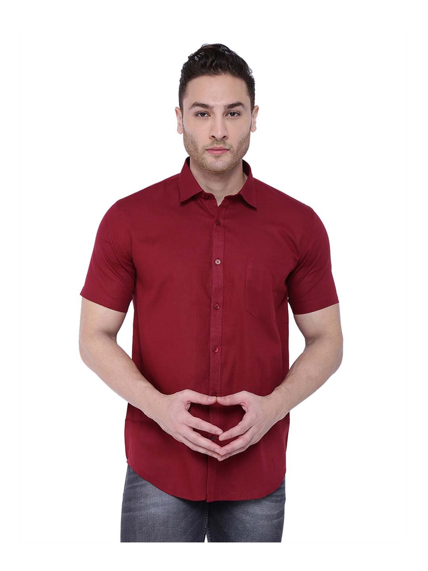Southbay Maroon Regular Fit Shirt