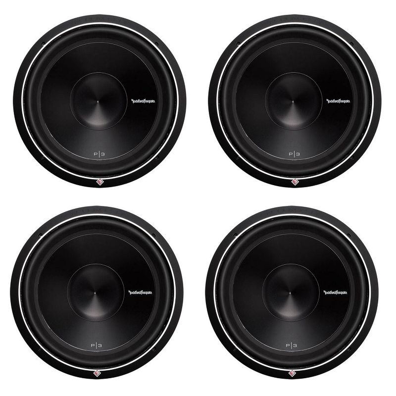 Rockford Fosgate 4 x P3D4-15 15-inch 1200 Watt 4-Ohm Car Audio Subwoofer Sub P3D415  (4 Pack)