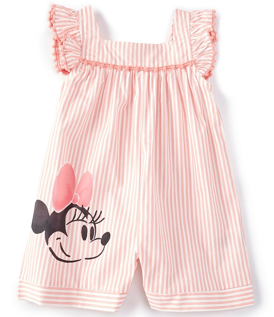 Disney x Pippa & Julie Baby Girls Newborn-24 Months Minnie Mouse Striped Romper